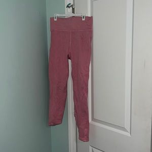 Offline by Aerie Pink ribbed 7/8 leggings with bottom ankles